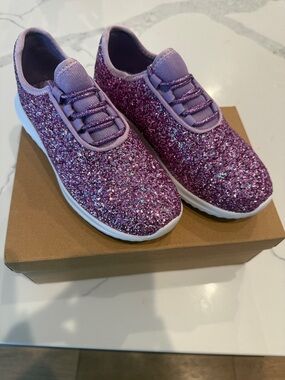 Girls' Sparkle Slip-On Sneakers - Purple